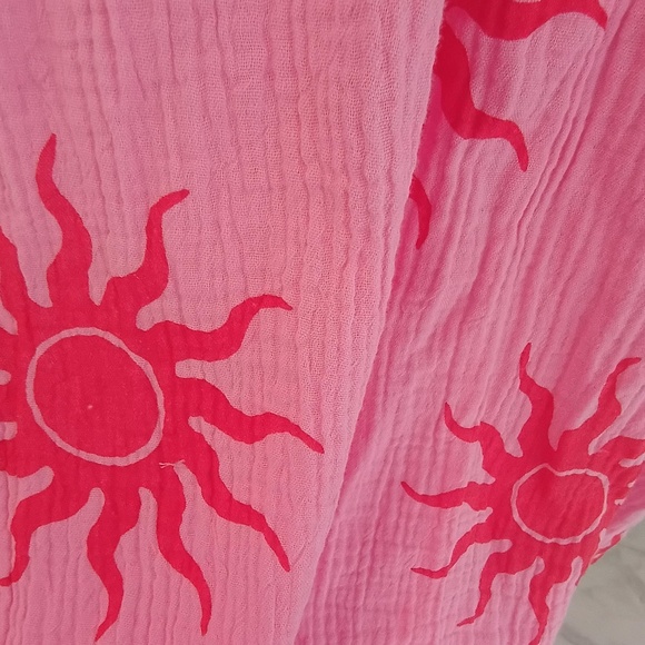 Lovely Pink & Red Cotton Dress*NEW - Picture 2 of 8